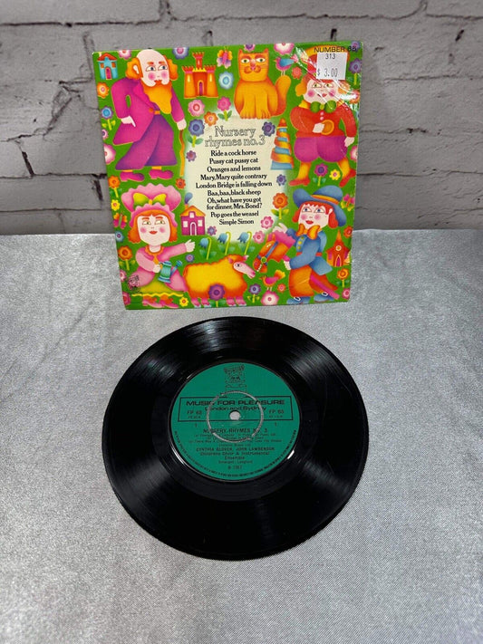 NURSERY RHYMES NO 3 SUNG BY C.GLOVER,  J. LAWRENSON & CHILDRENS CHOIR, 7" 45