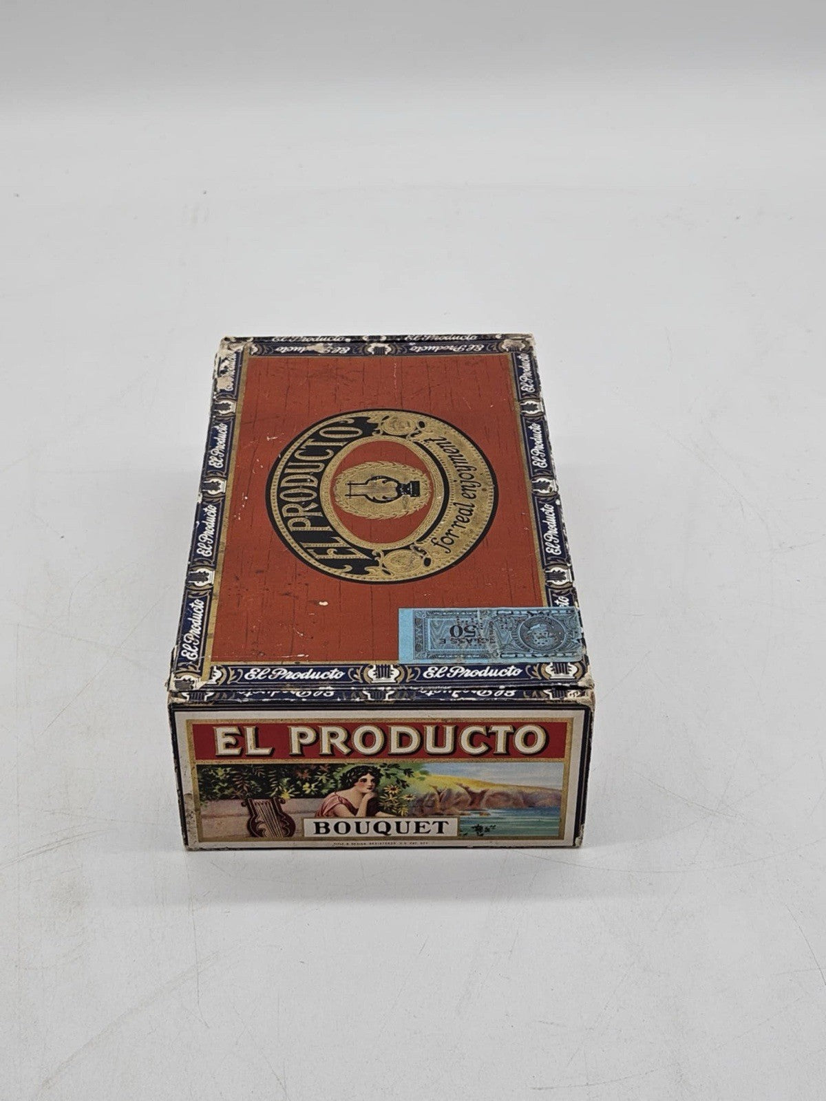 El Producto Bouquet Cigar Box 1926 Stamp  Niles & Moser Cigar CO Kansas City MO