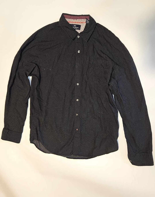 NWT Michael Brandon Men's Casual Shirt Size L Woven Charcoal Patterned