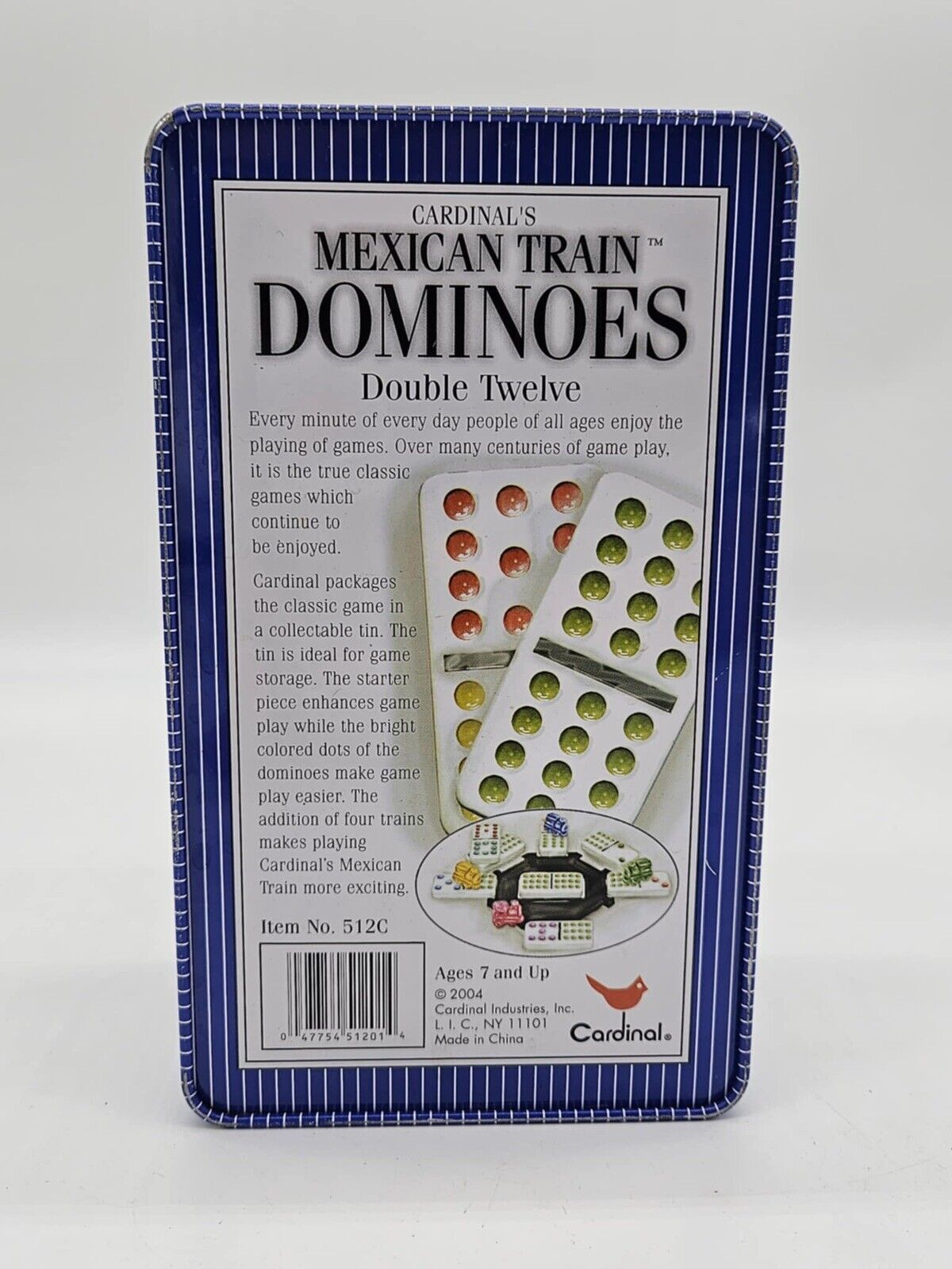 Double Twelve Dominos By Cardinal 91 Colored Dominos Set | Dominoes + Tin Only