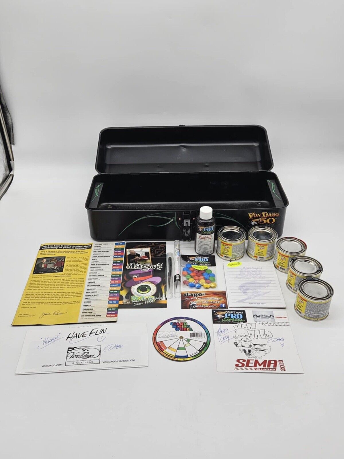 HUGE Pinstriping Kit Lot W/ Tool Box