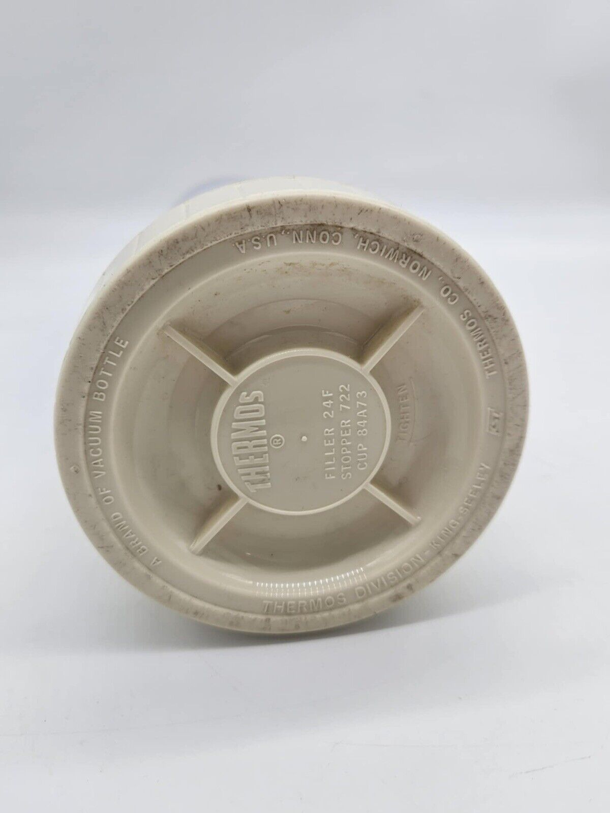 Vintage 1970's Ombre Blue Thermos Insulated Vacuum Bottle King Seely holds 14oz