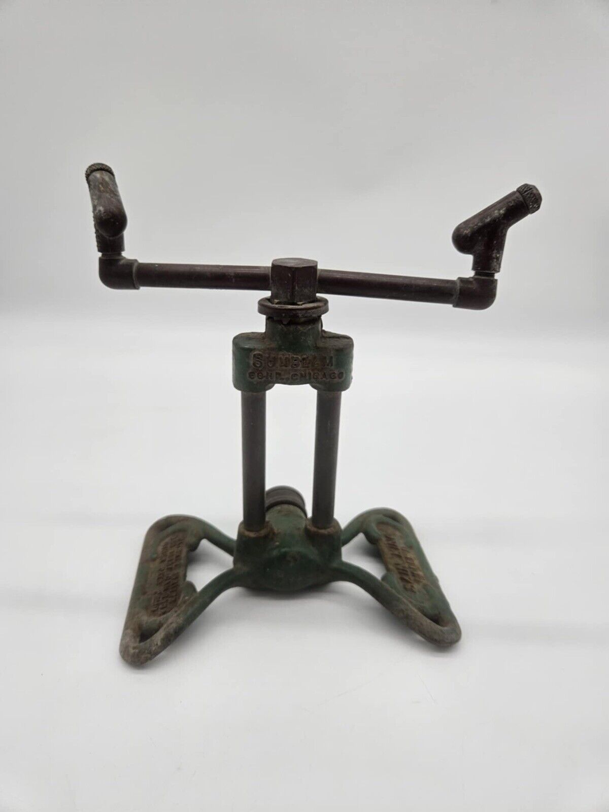 Vintage 1920s ? Sunbeam Rain King Model D Lawn Garden Sprinkler, Cast Iron/Brass