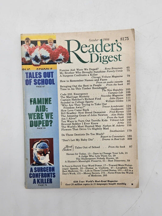 Vintage Readers Digest October 1986 Softcover