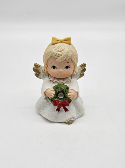Enesco Ruth Morehead Holly Babes 1984 Angel with Wreath  RARE