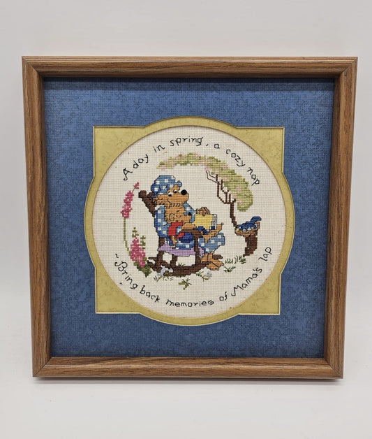 VTG The BERENSTAIN BEARS 10 Counted Cross Stitch Designs by Paragon Framed