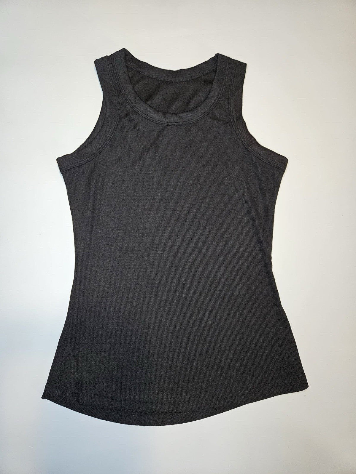 Black Ribbed Sleeveless Tank Top Size Small