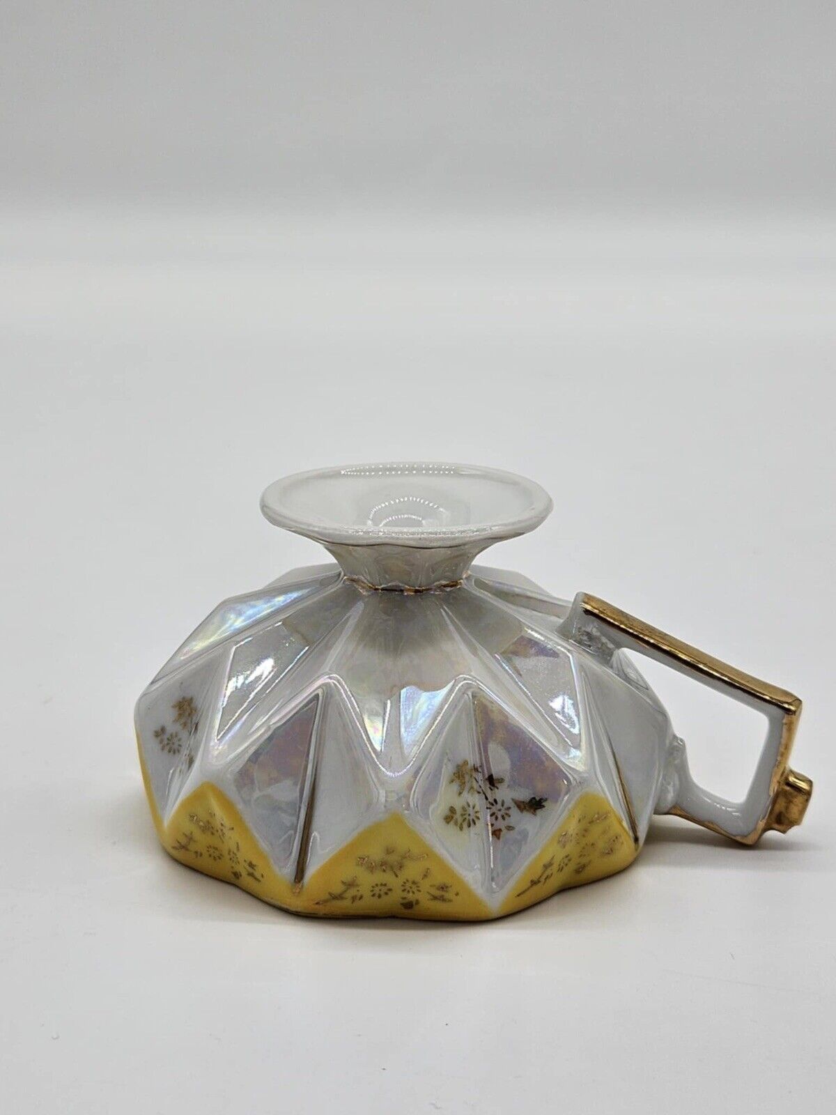 Vintage Royal Sealy Teacup Yellow Diamond Lusterware