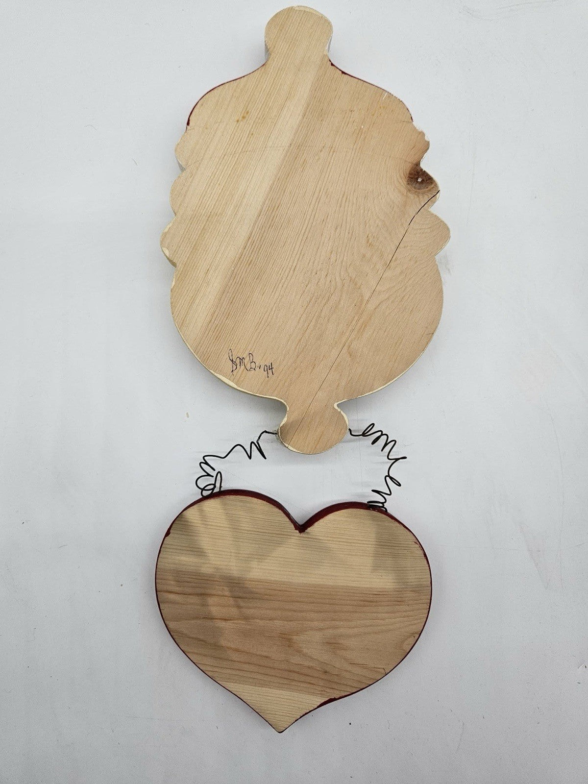 Hand Painted Wooden Santa Wall Hanging Ho Ho Heart Christmas Decor
