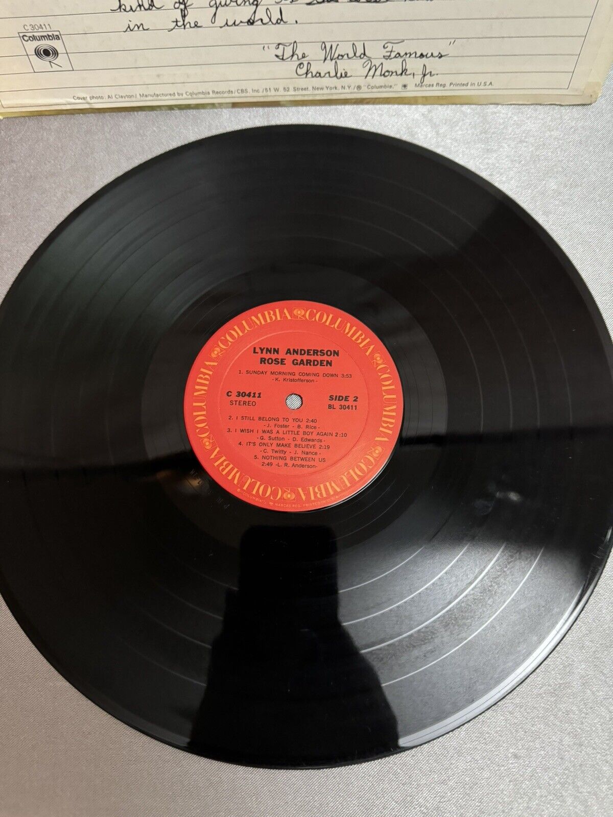 Lynn Anderson ‎Rose Garden 1971 LP MGM Records C-30411, VG Condition Ships Free