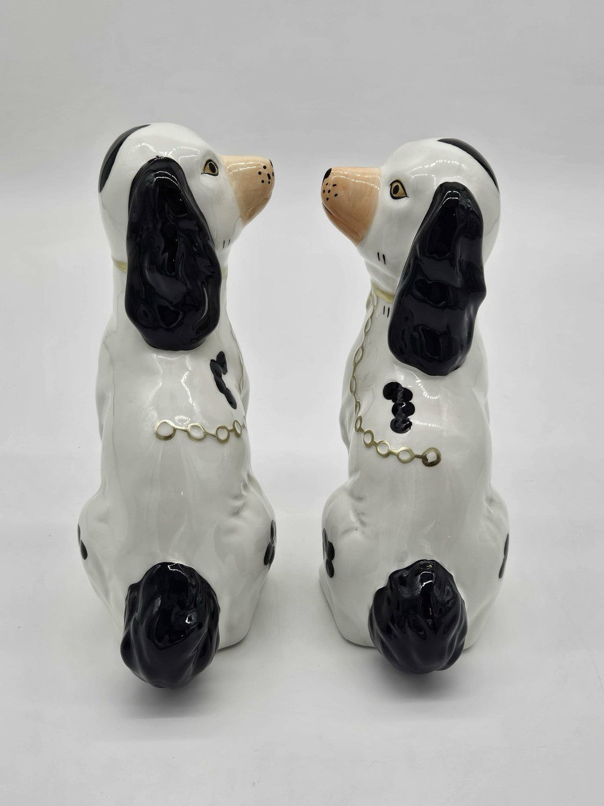 Pair of Staffordshire style Ceramic Cavalier King Charles Spaniel Dogs