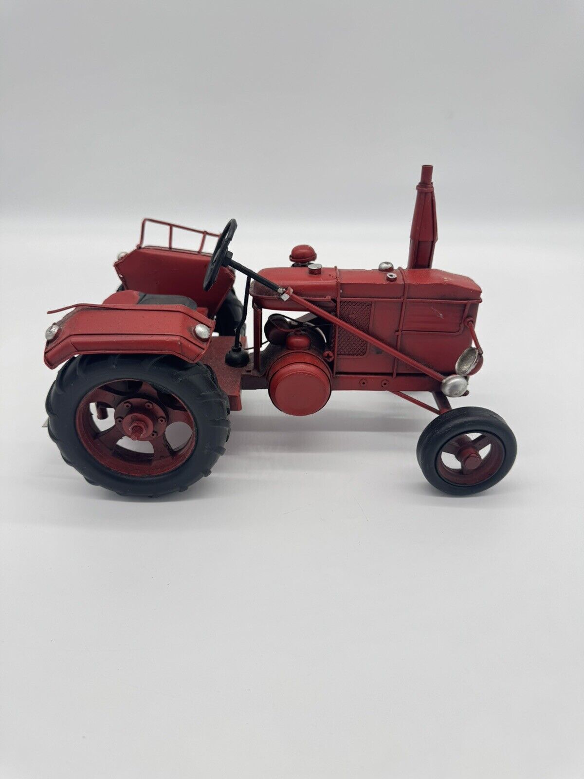 Model Tractor Red Farm Machinery Equipment Toy Decor