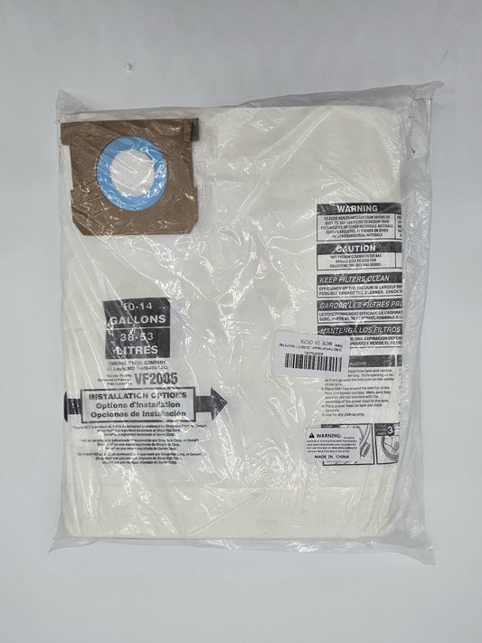 EMERSON VF2005 UNIVERSAL MULIT-FIT SHOP VACUUM BAG FOR 10-14 GAL WET DRY 10 QTY