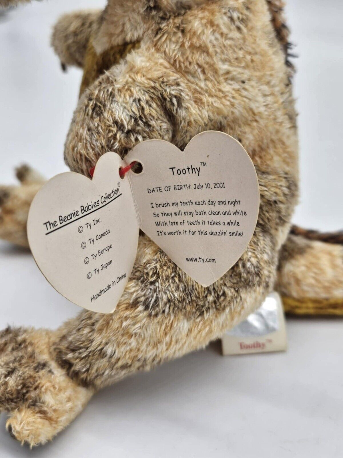 TY Beanie Babies Toothy Tyrannosaurus Rex Dinosaur Plush 2002