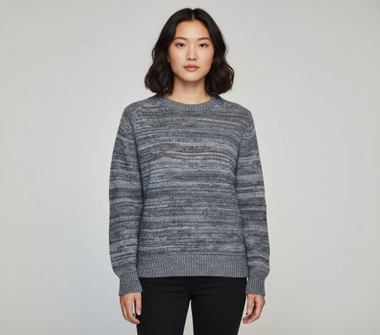 Gray Marled Knit Crewneck Sweater – Size M