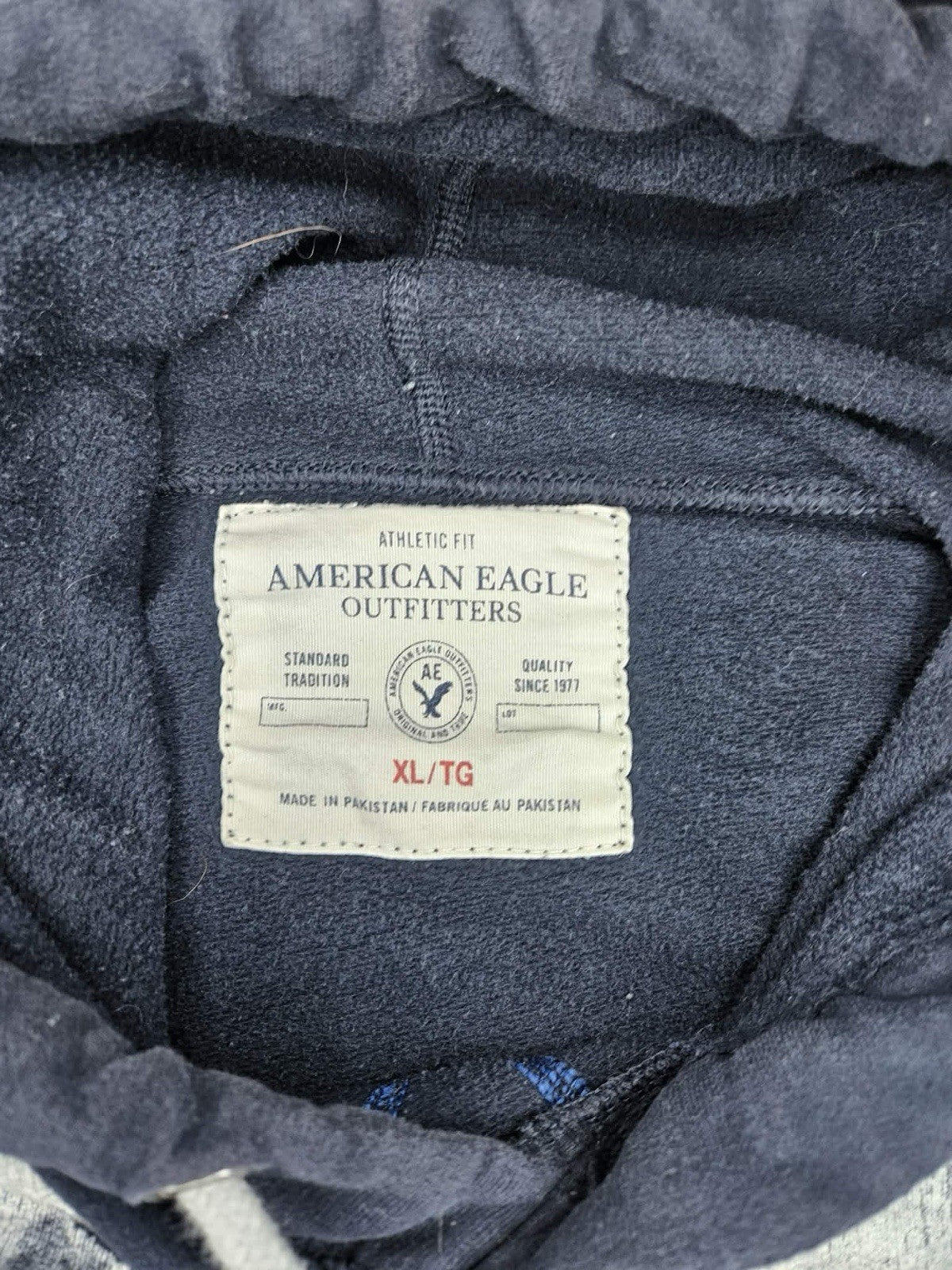 Vintage Y2K American Eagle Hoodie Men XL Faded Blue Sweatshirt AE77 Distressed