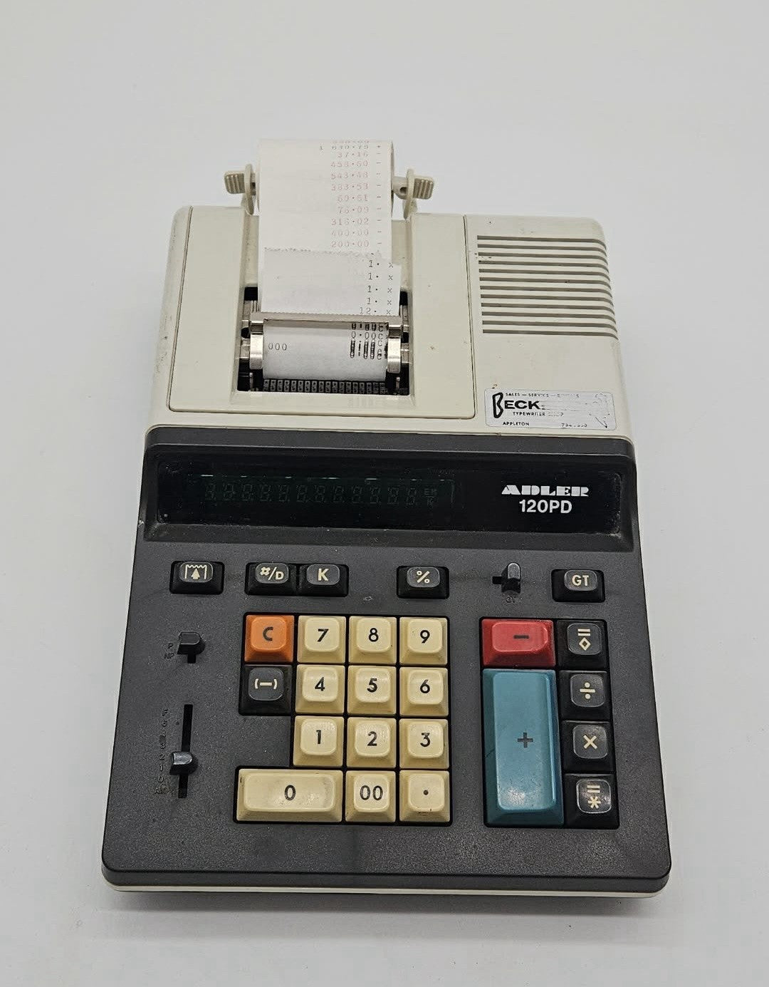Vintage Adler 120PD Adding Machine Calculator w/ Paper Tape Working ~ RARE