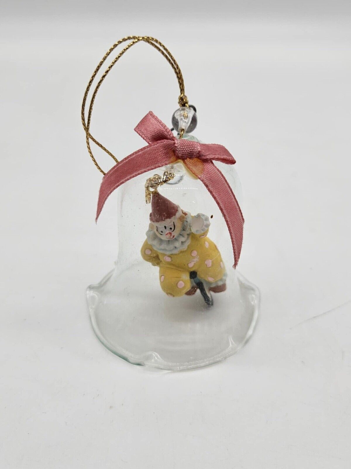 Keepsakes Ring in The Clown Bell Ornaments Crystal bell hand painted Porcelain