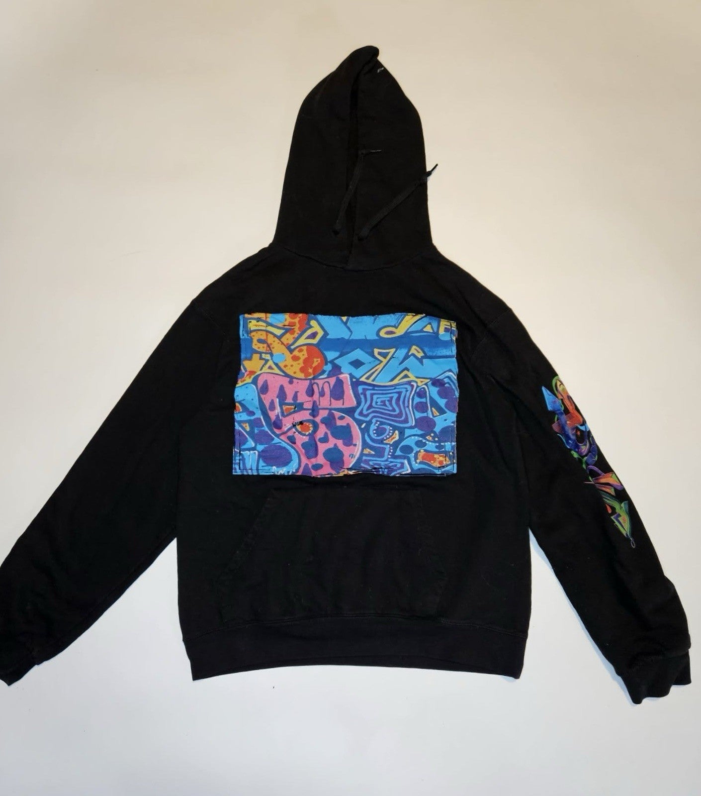 Call Your Mother Black Graphic Hoodie Size M