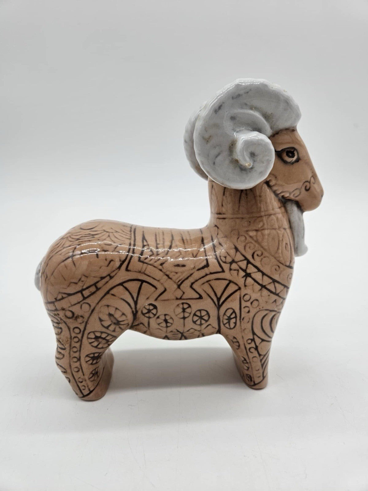 Mid Century Modern 60s RAM Figure Ceramic Glazed Italian/ Danish? Bitossi Style