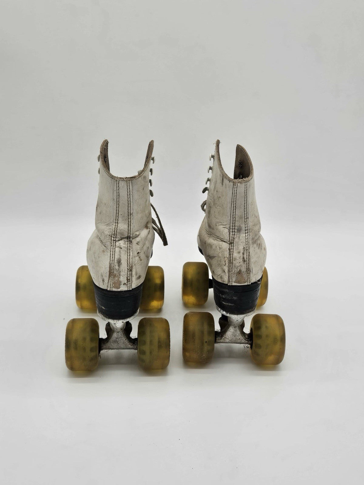 Vintage Sure-Grip Roller Skates White Leather Speed Skates USA Pair