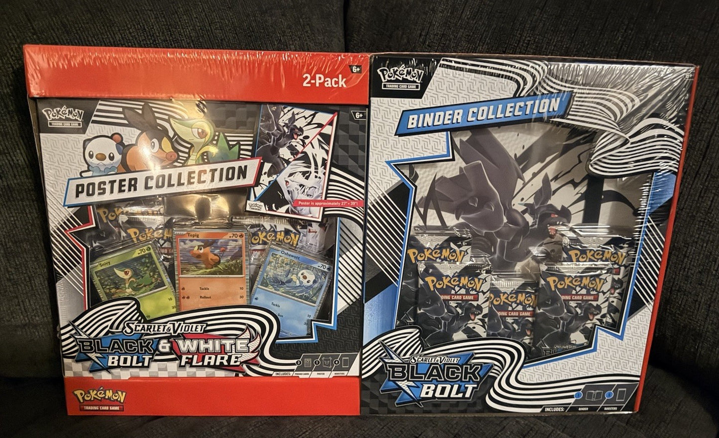Pokémon TCG Black Bolt & White Flare Sam's Club Bundle Poster+Binder (Lot of 2)