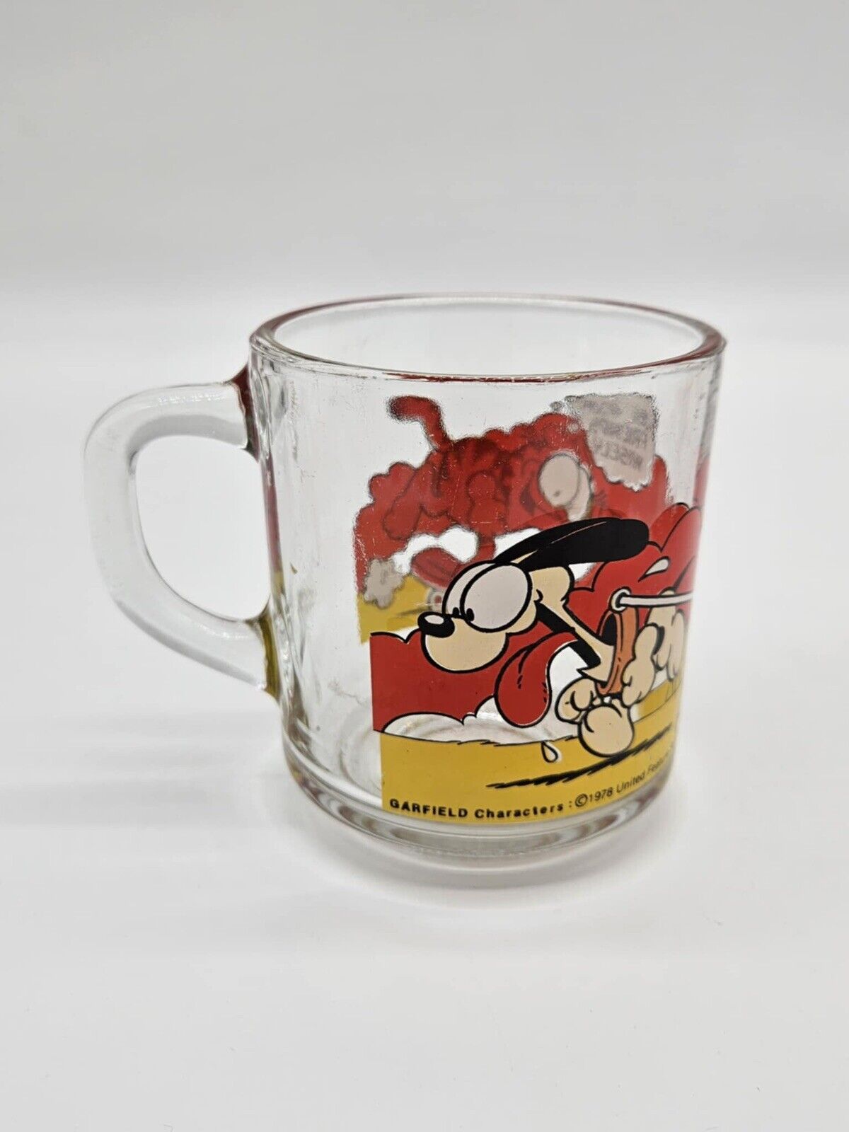 Set of 5 Vintage 1978 McDonald's Garfield Clear Comic Cups Mugs RARE