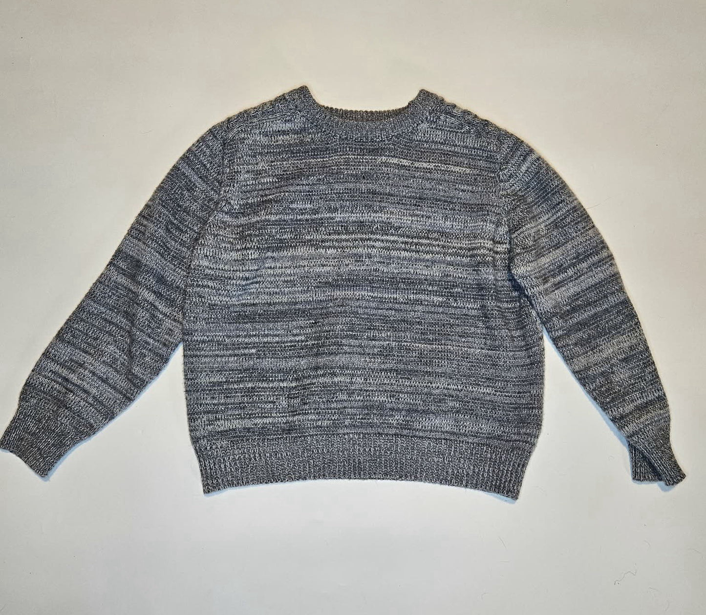 Gray Marled Knit Crewneck Sweater – Size M