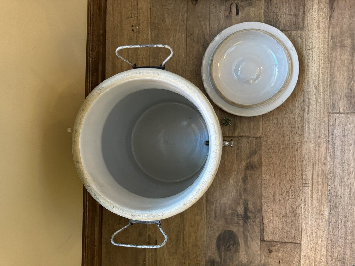 Large Rare Antique REDWING 5 Gallon Stoneware Water Cooler Dispenser w/Lid