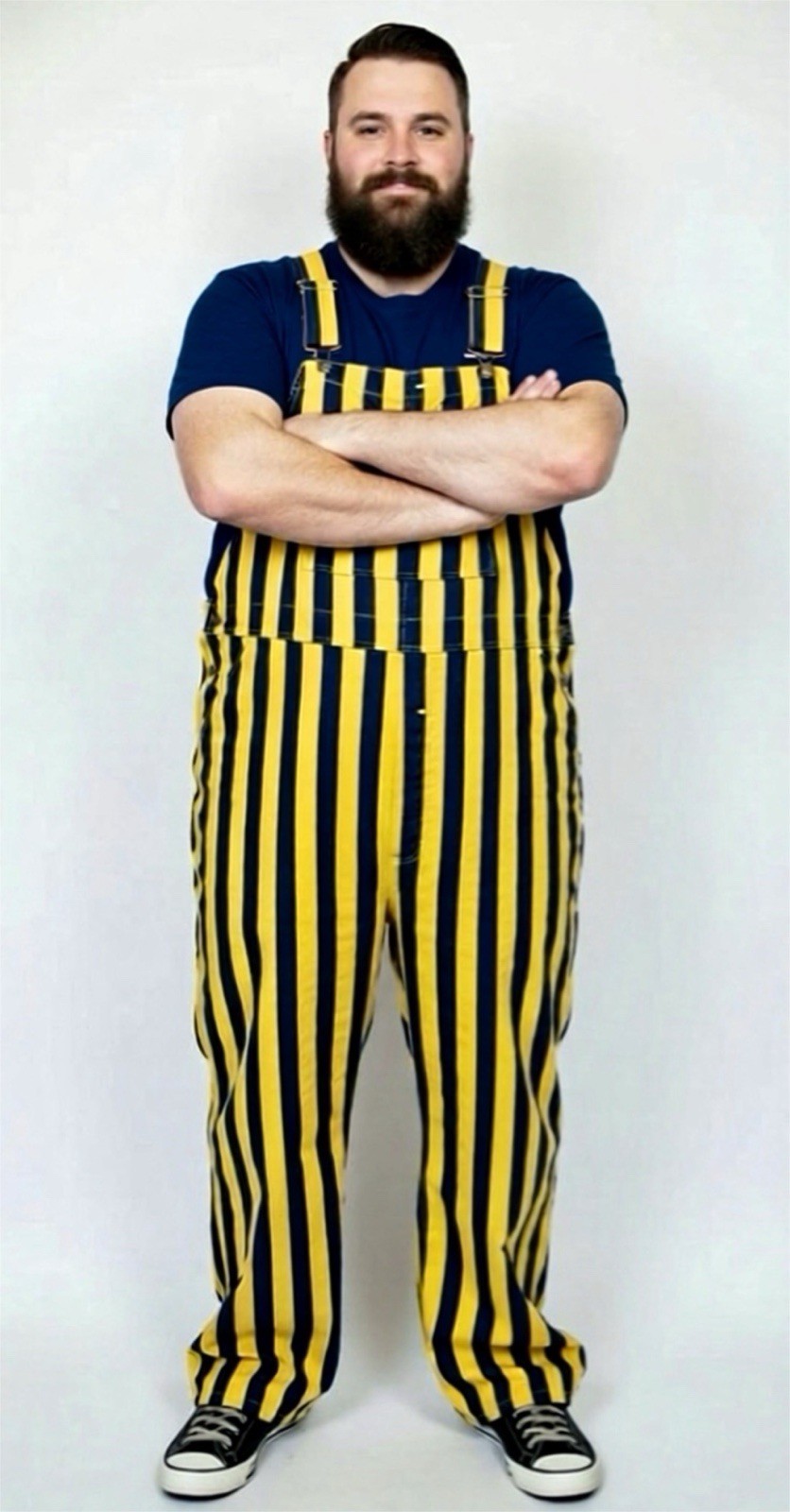 Game Bibs Overalls Mens XL Black & Yellow Stealers Game Day Bibs NWT