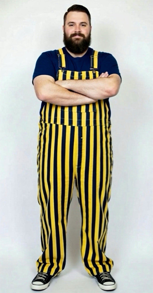 Game Bibs Overalls Mens XL Black & Yellow Stealers Game Day Bibs NWT