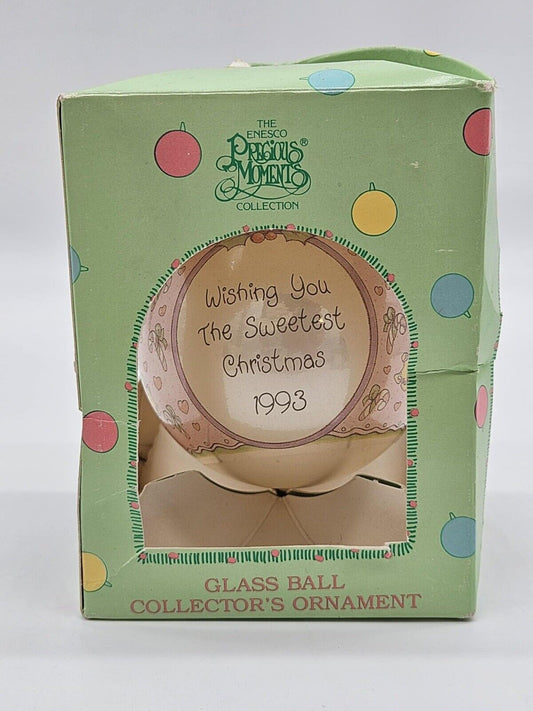 Enesco Precious Moments Christmas Glass Ball Collector’s Ornament 1993