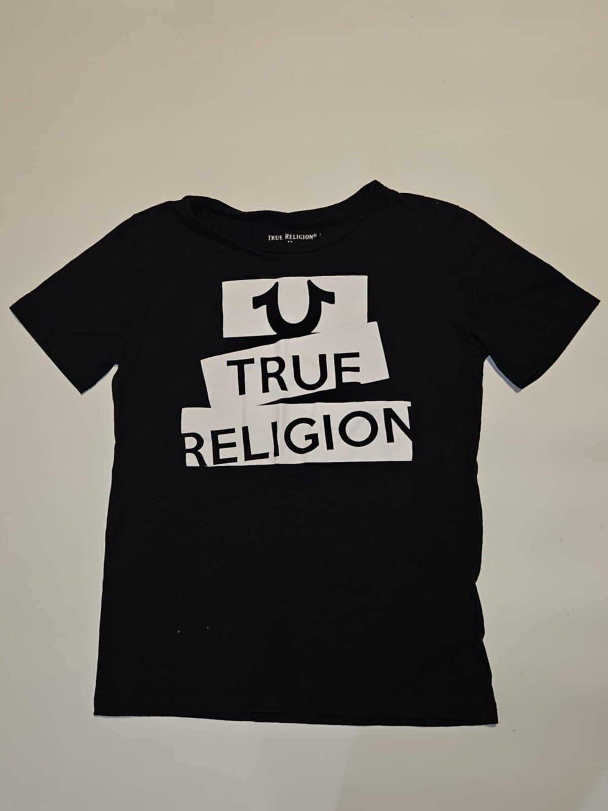 TRUE RELIGION Black POP ART HORSESHOE Short Sleeve Designer Graphic T-shirt