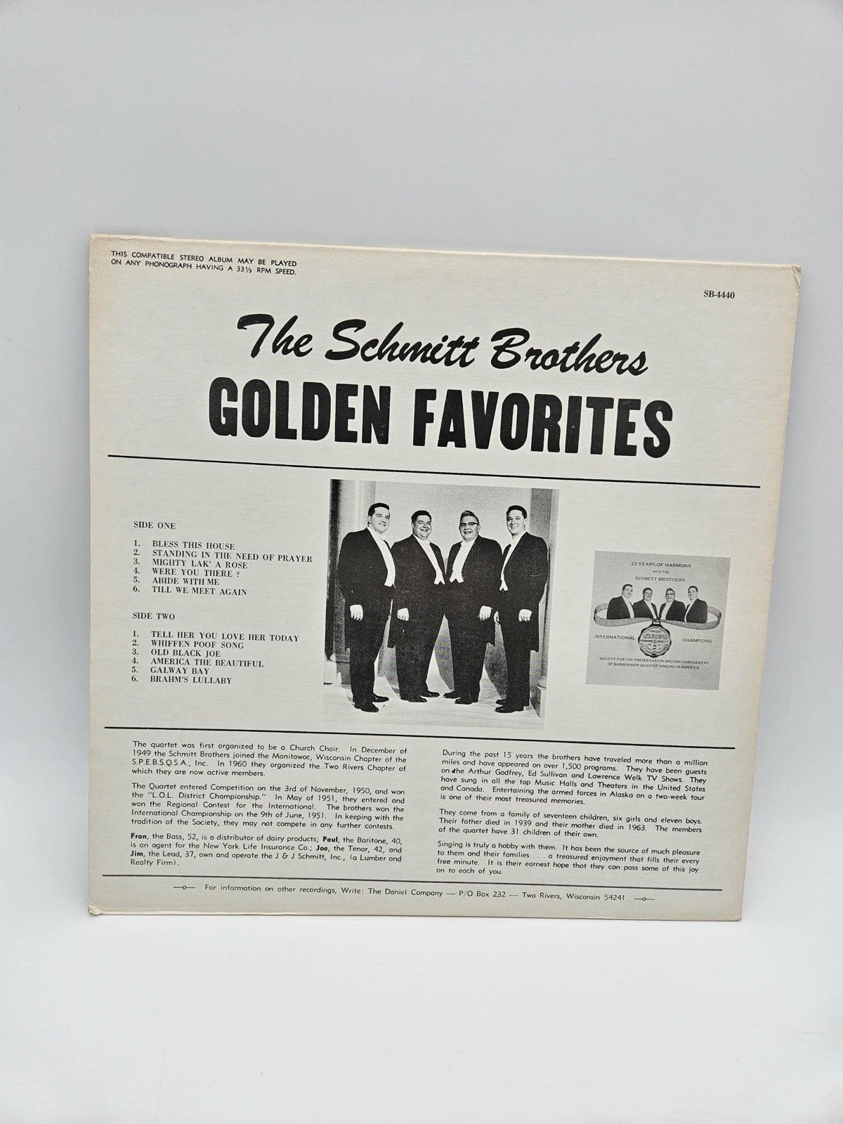 The Schmitt Brothers- Golden Favorites 1968 KS-4440 Vinyl 12''