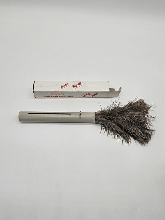 Vintage Junior Flip-Up Ostrich Feather Duster with Original Box Made in USA