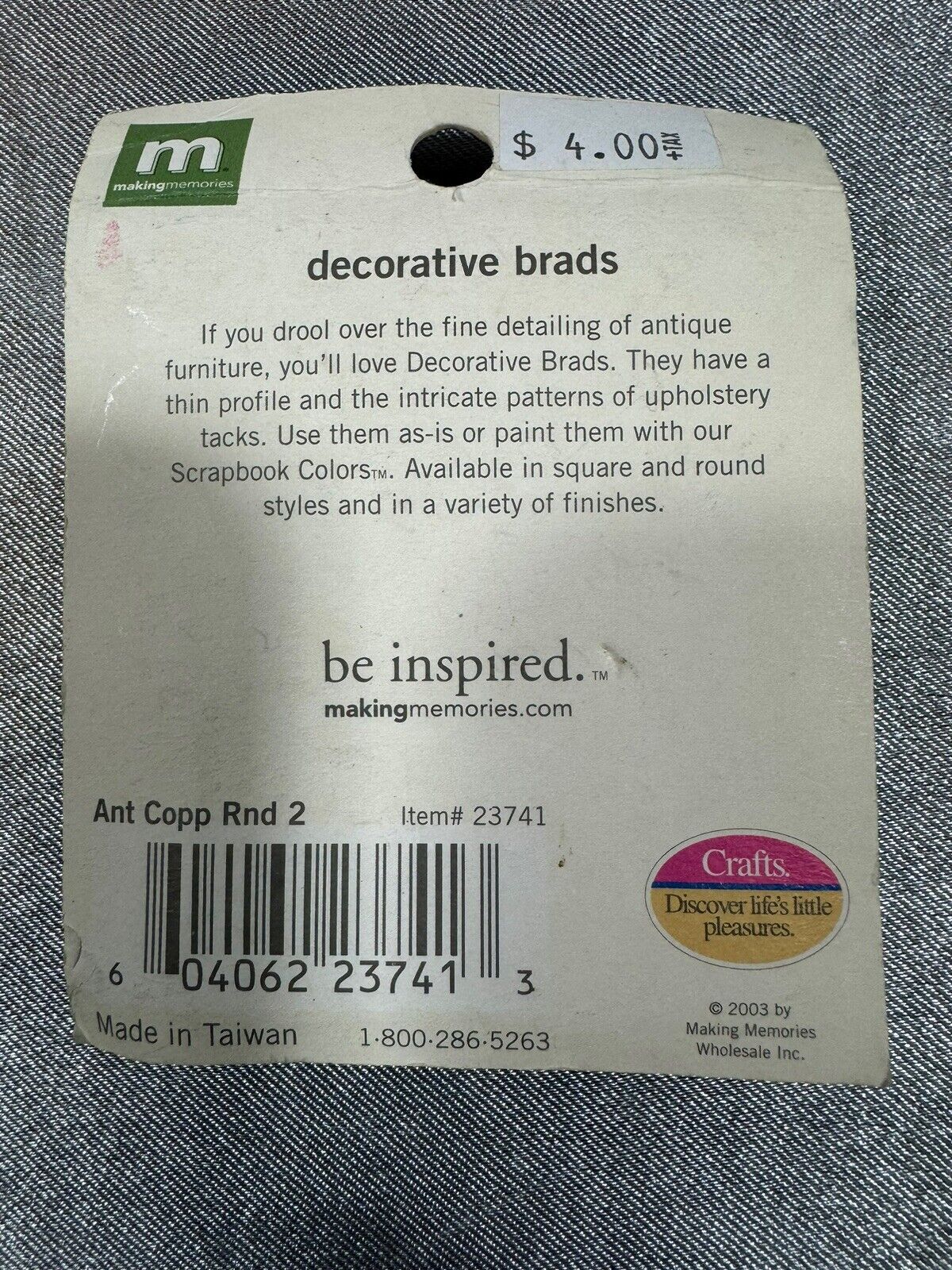 Making Memories Antique Copper Round Decorative Brass Buttons 005