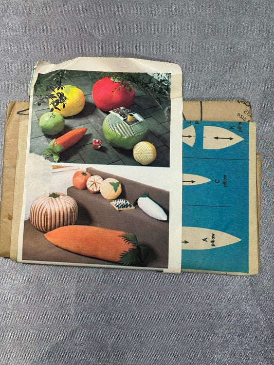 Simplicity 6435; ©1974; Fruit and Vegetable Floor Pillows Patterns - Uncut