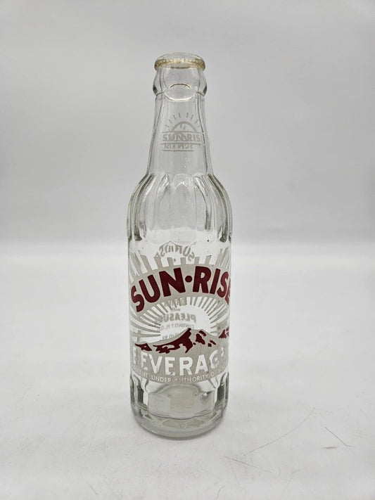 Sunrise Red & White Label ACL Soda Bottle 7oz  Squat