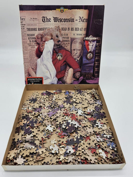 Teddy Bear President Theodore Roosevelt Vintage Jigsaw Puzzle 500+ Pcs Complete