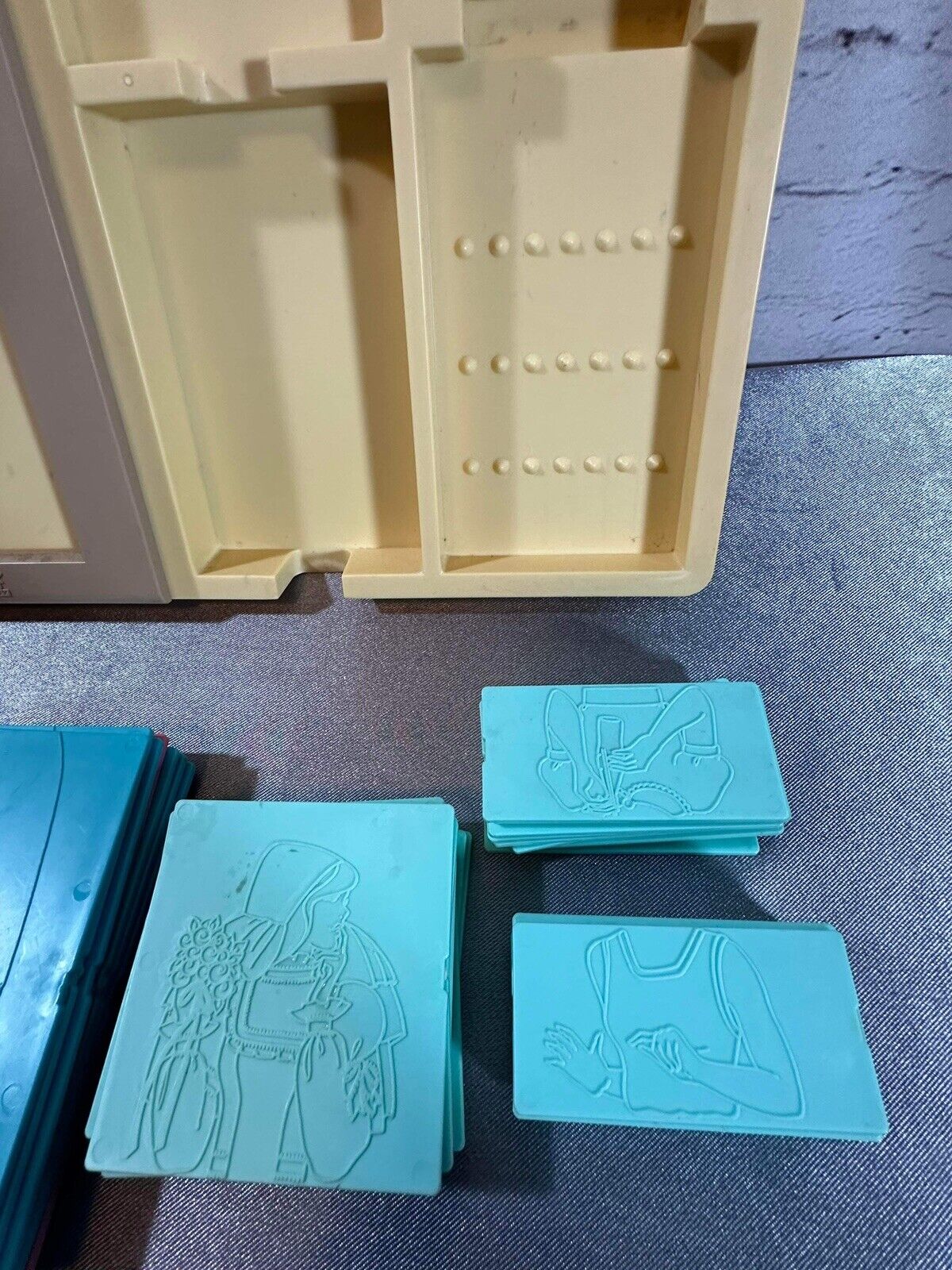 Vintage 1978 Tomy Fashion Plates Set of 37 Plates w Holder- Design- Model