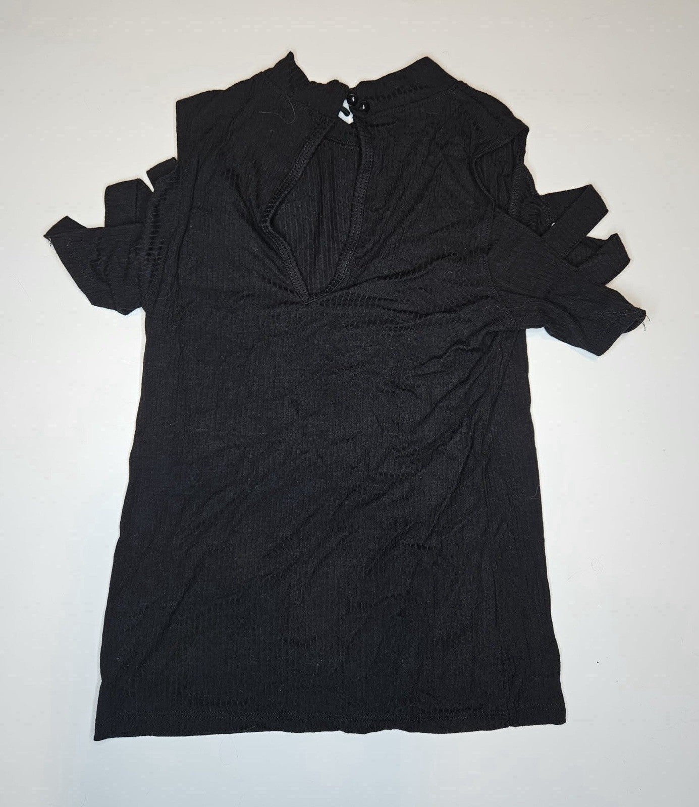 Guess Black Cold Shoulder Mock Neck Top M