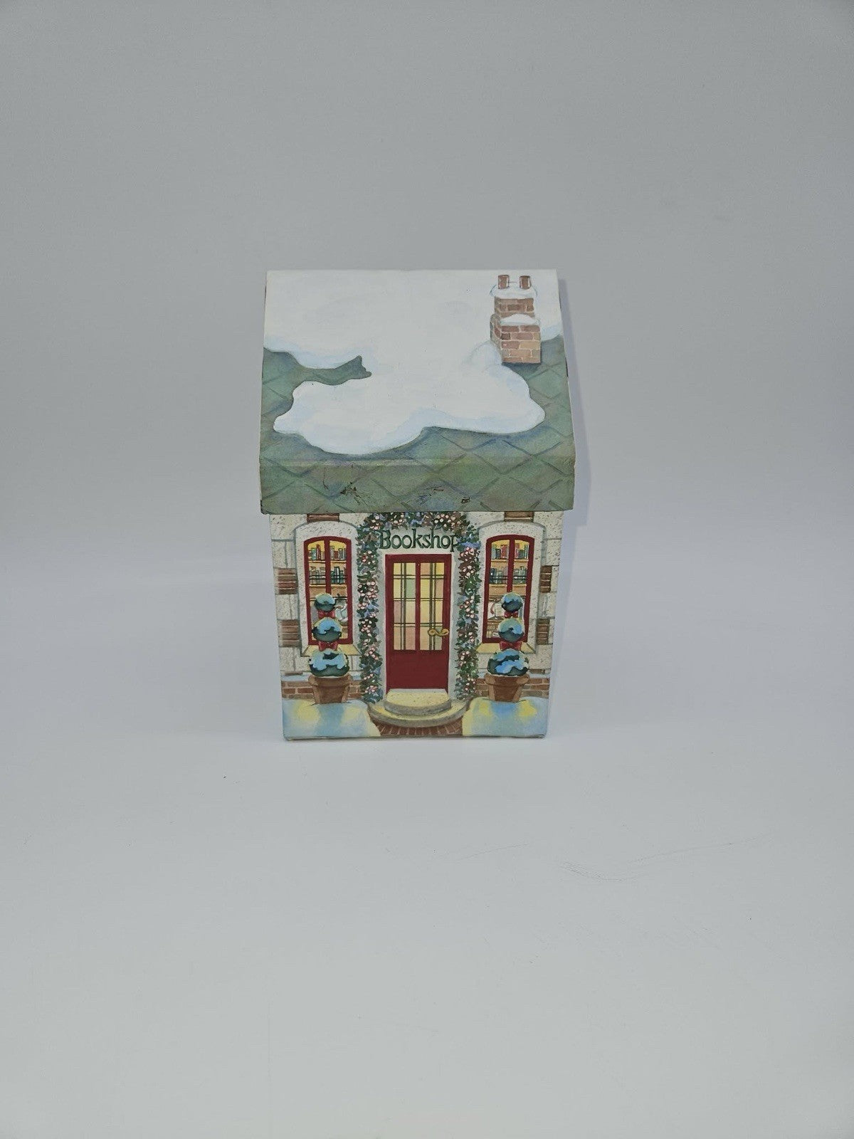 Lillian Vernon Bookshop House Cardboard Storage Box Holiday Decor