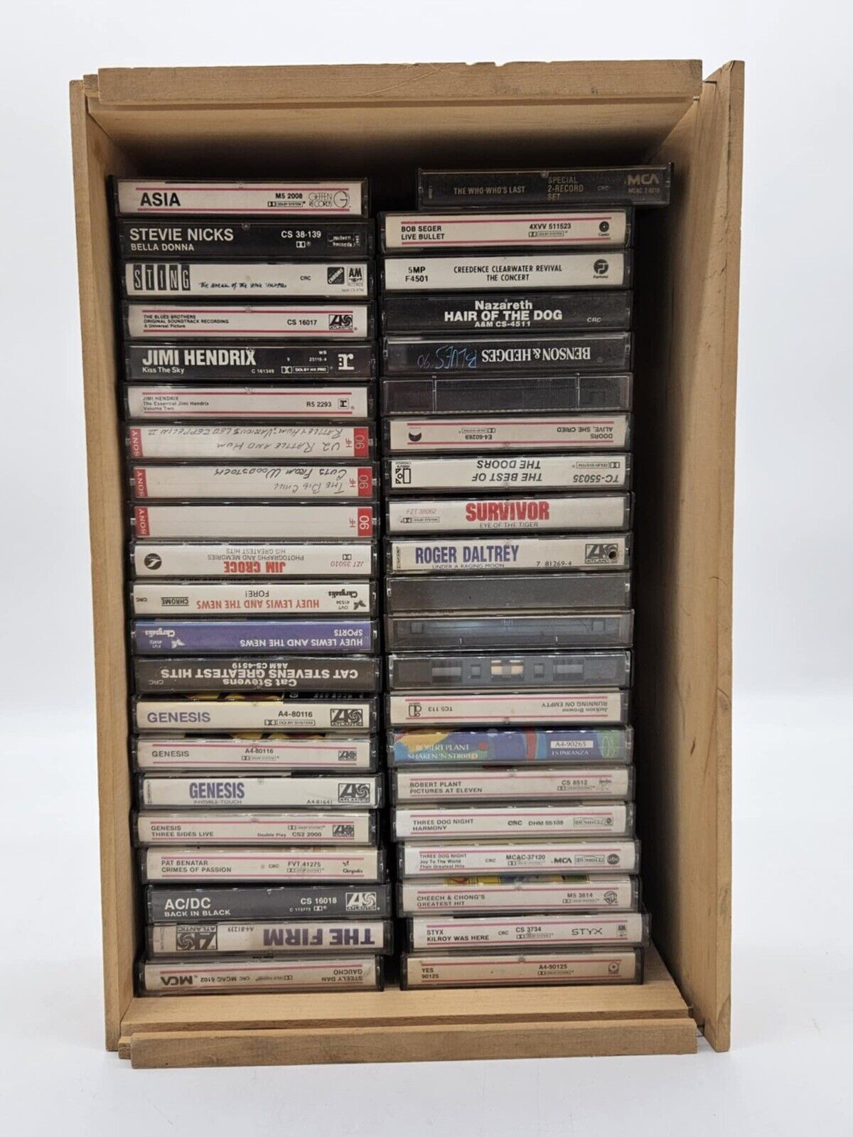 Huge Vintage Classic Rock Cassette Tape Lot 42 Tapes w/ Cases