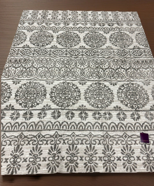 JINCHAN 8x10 Area Rug Gray Ivory Boho Medallion New with Tags