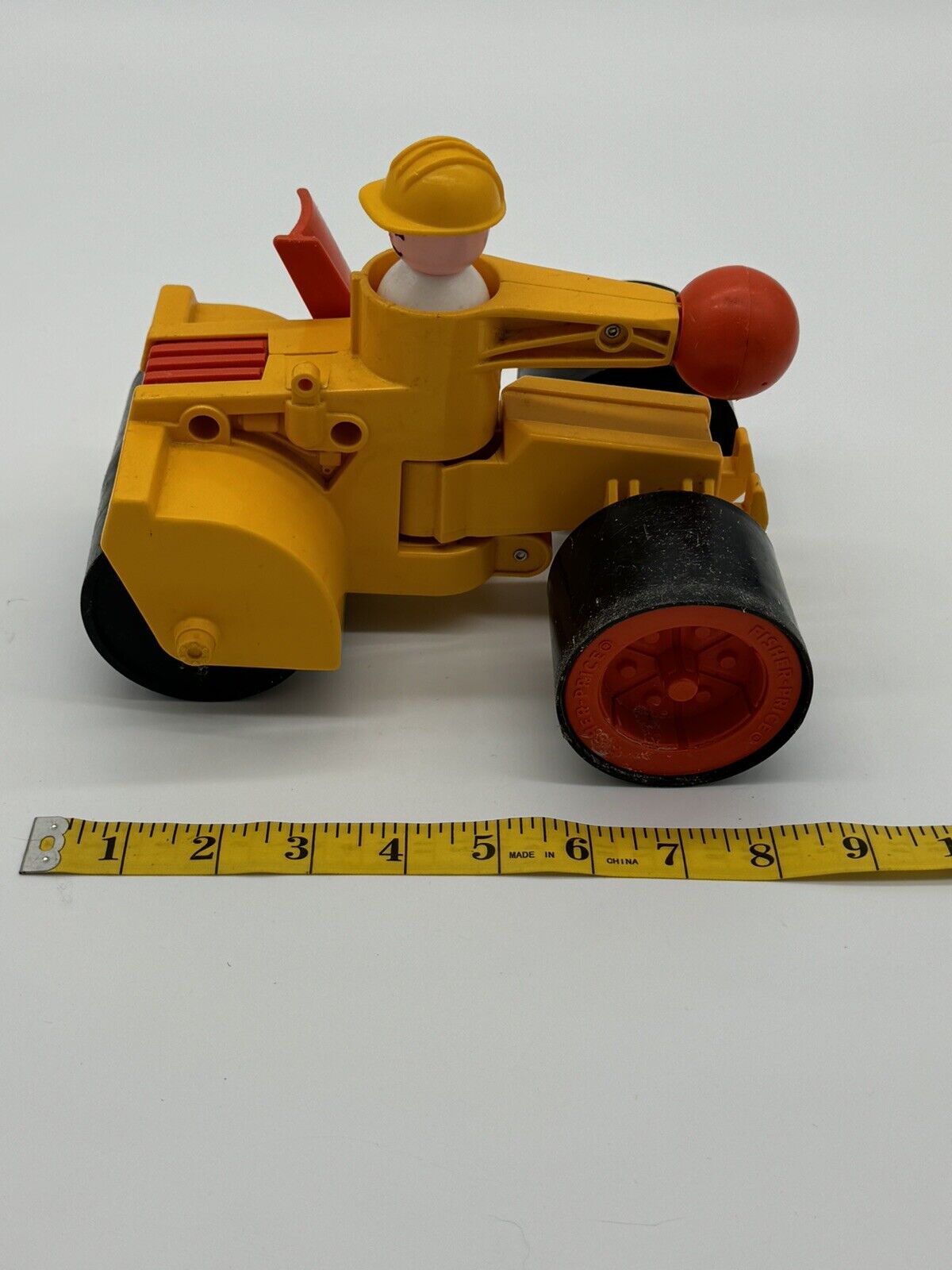 Vintage Fisher Price Steam Roller Side Blade Grader Jumbo Construction 1977 005