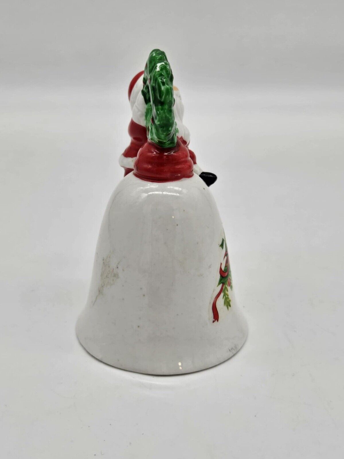 Vintage Ceramic Porcelain Bell Santa Clause Figurine Christmas Ornament