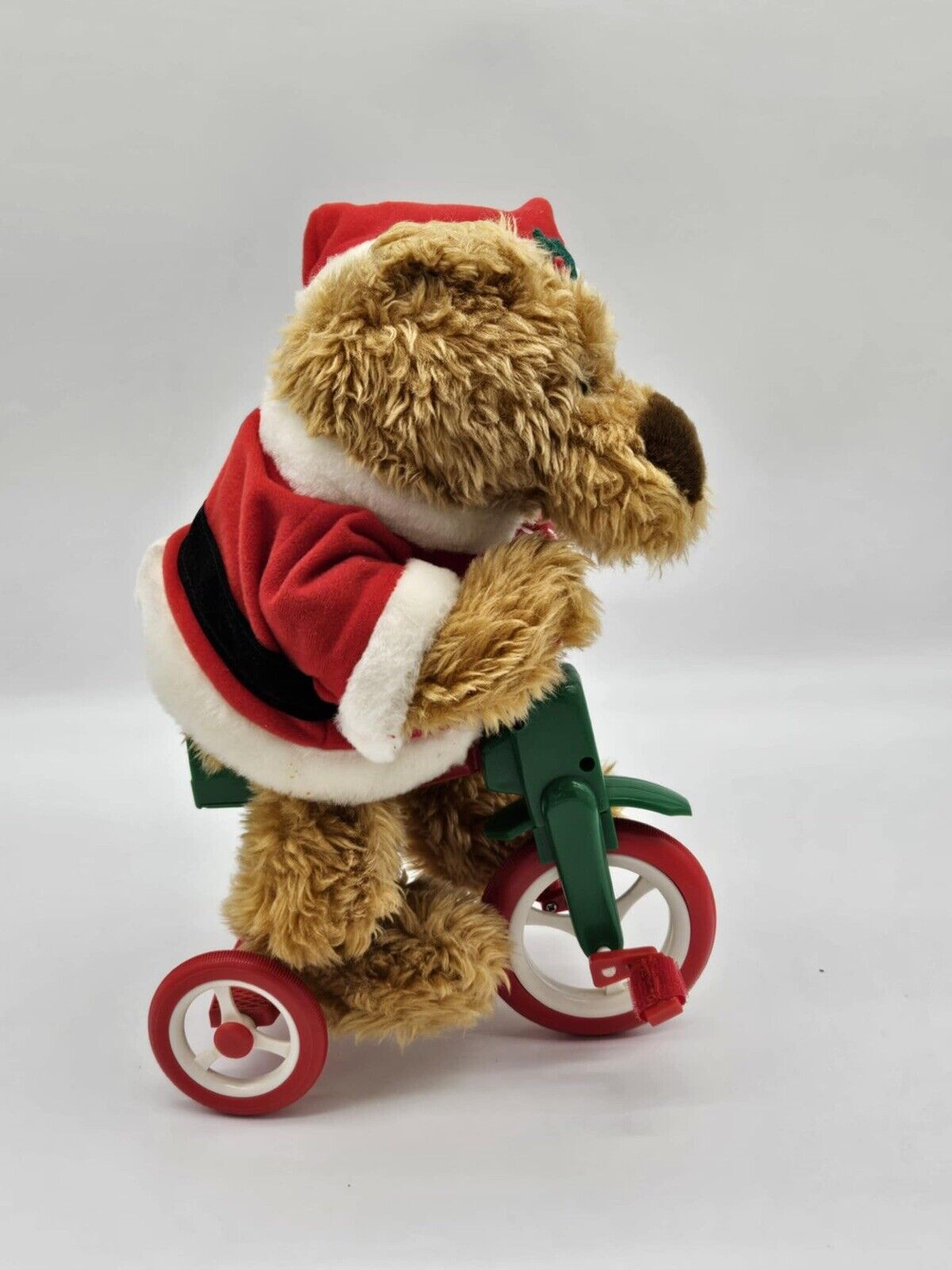 Musical Santa Bear On Bike 12 Songs Rides Tricycle Vtg 1997 AVON