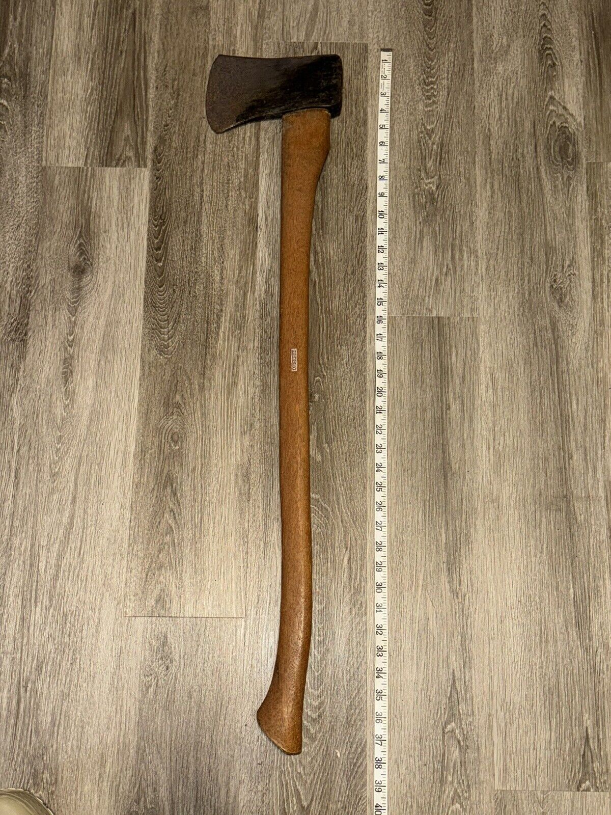Vintage Axe 37 inches Hickory Wood Handle Chopping Splitting Limping Ax