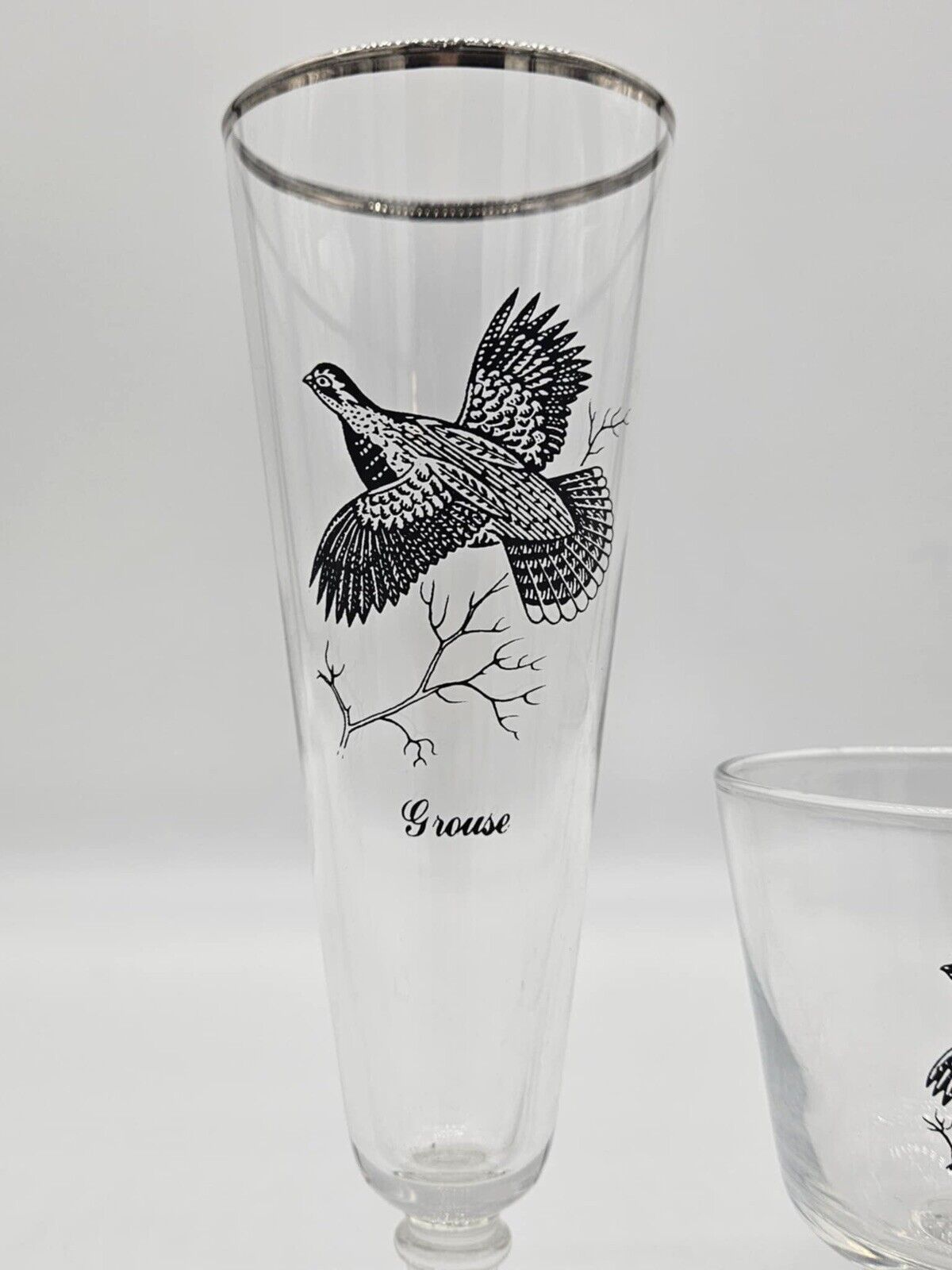 LOT OF 15 Vintage Federal Game Bird Barware Glasses