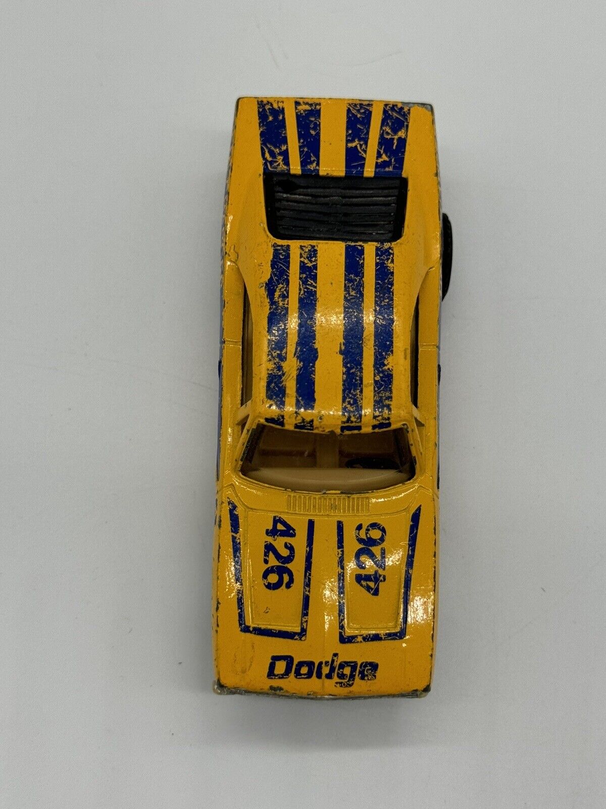 Vintage Dodge Charger 426 Hemi Yellow Diecast Model Car 1:48 Made in Macau 006